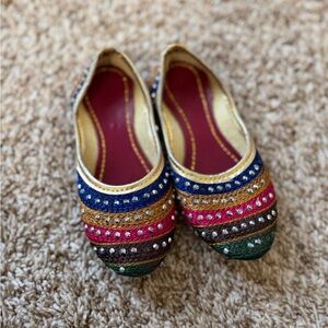Multi-Color Embellished kids Flats SZ 6
